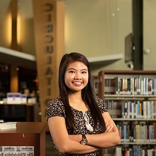 Student in Library